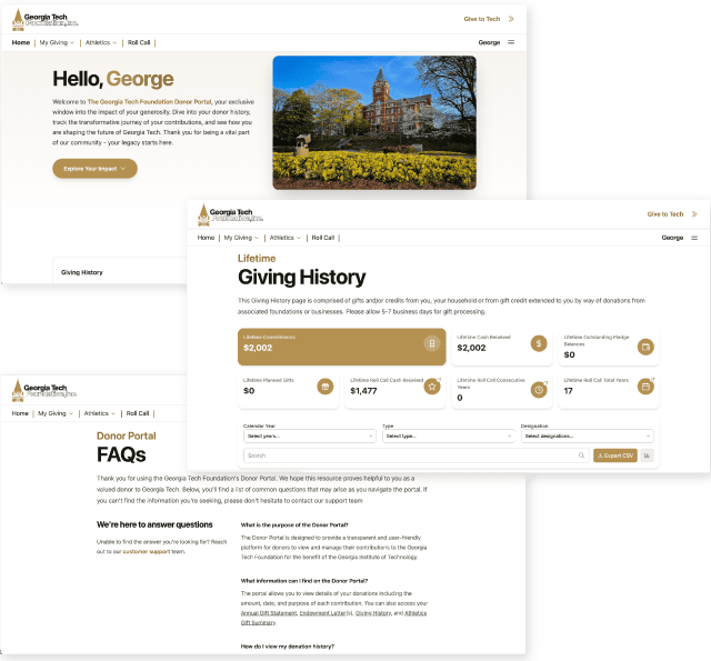 Georgia Tech Foundation Portal Preview